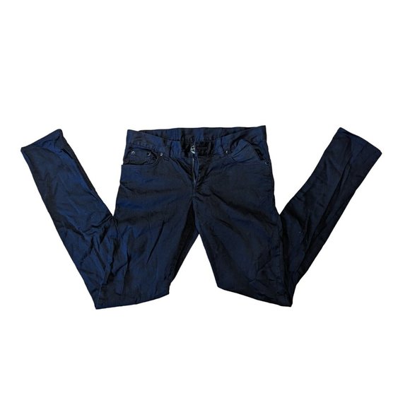 H&M Women's Black Cotton Blend Belt Looped Straight Leg Denim Jeans Size 10 - Picture 1 of 3